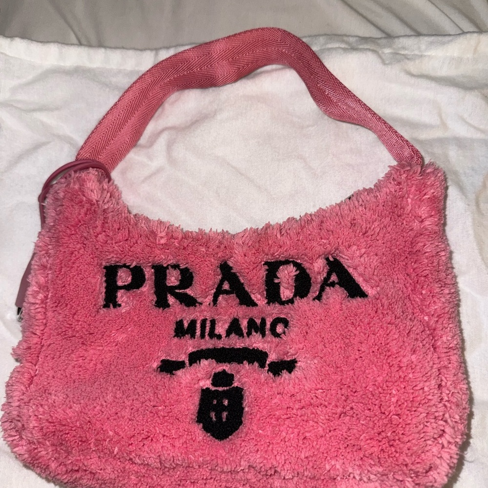 BRAND NEW, NEVER WORN, AUTHENTIC Prada Pink Terry Cloth 2000s Re-Edition Handbag
